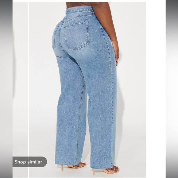Fashion Nova High Waisted Wide Leg Jeans - size 7 - Picture 3 of 9